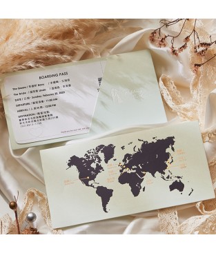 愛的地圖▸地圖X登機證機票型婚卡 P13001