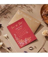 歲月靜好▸厚磅燙金喜帖 (經典紅) S14006
